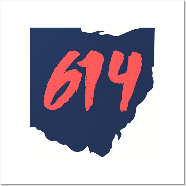 Columbus Ohio 614 Area Code Wall Art by crackstudiodsgn